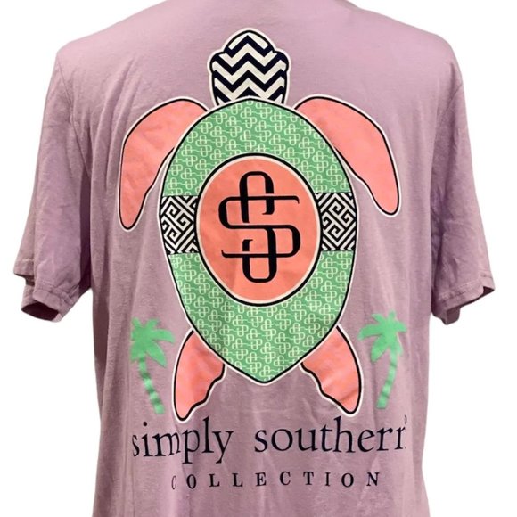 New Simply Southern® Purple Preppy Turtle Tee - Picture 1 of 5